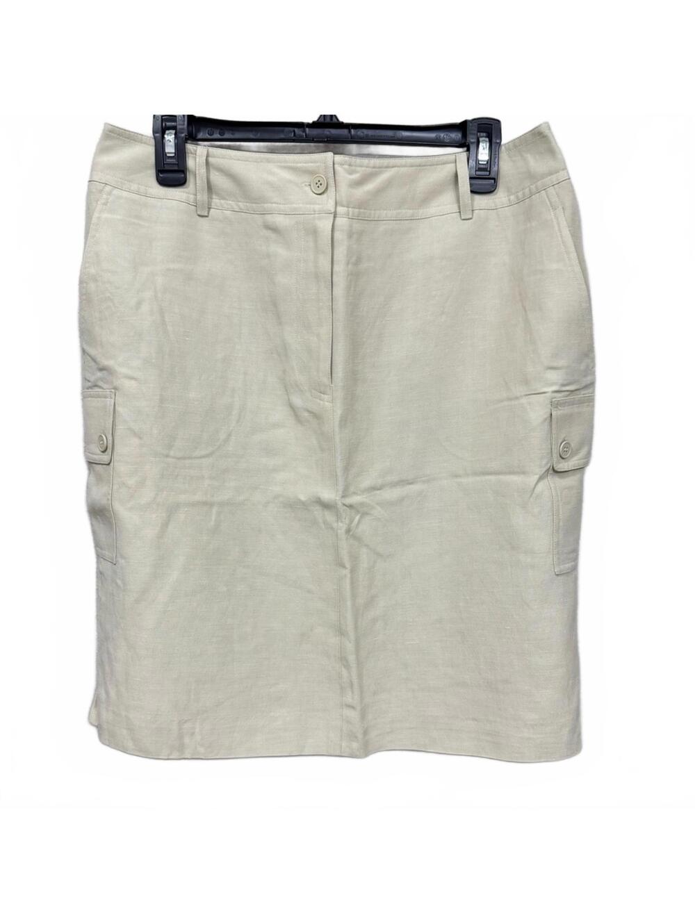 NWT Vintage Cream Cargo Pencil Skirt 12P Utility Y2K Gorpcore Minimalist